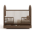 Olivia hazelnut crib with drawer converted to toddler bed