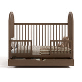 Olivia hazelnut crib with drawer converted to toddler bed
