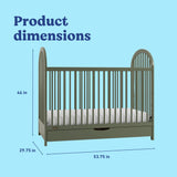 Olivia olive crib with dimensions