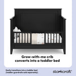 solstice black crib toddler bed conversion callout