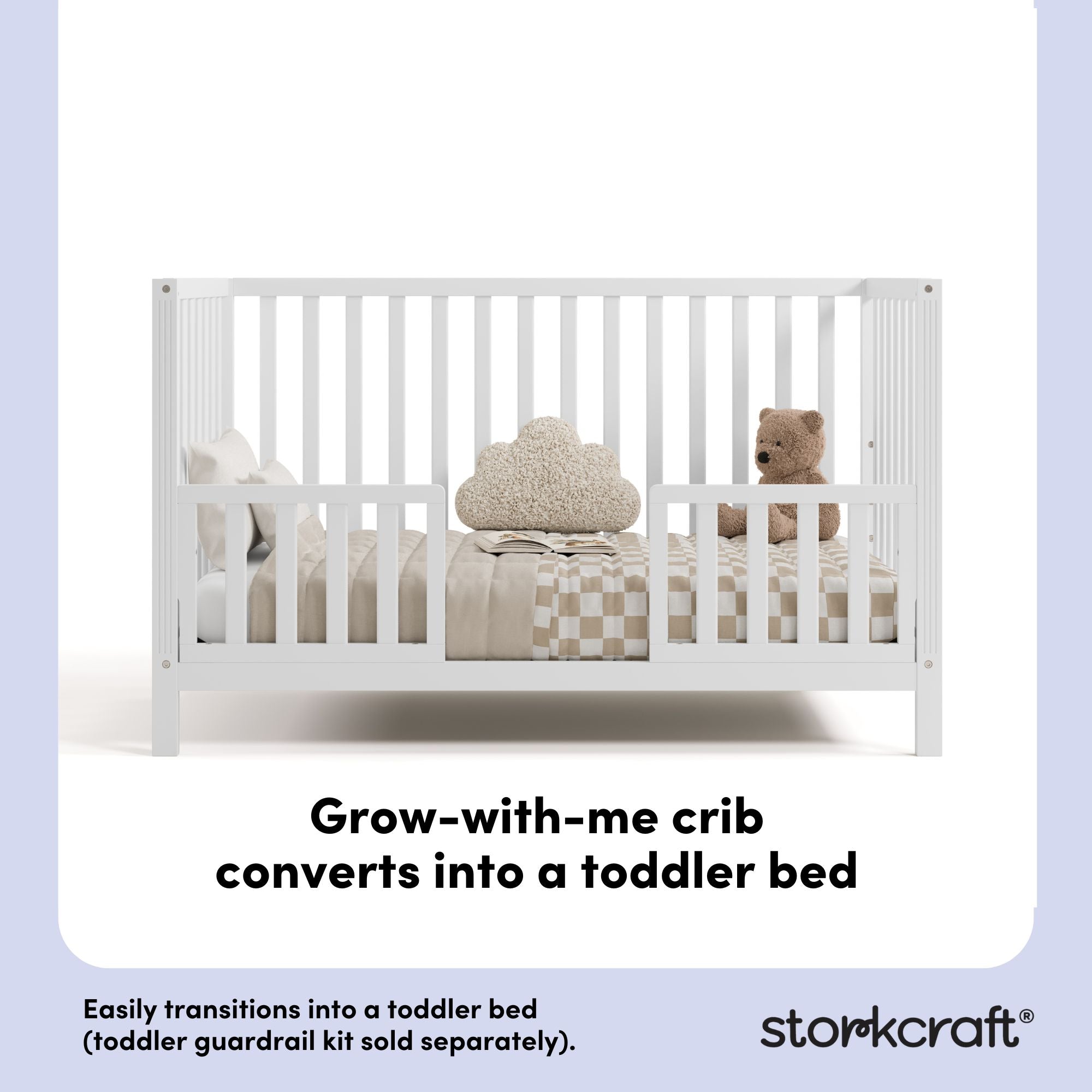 morningside white crib toddler bed conversion callout