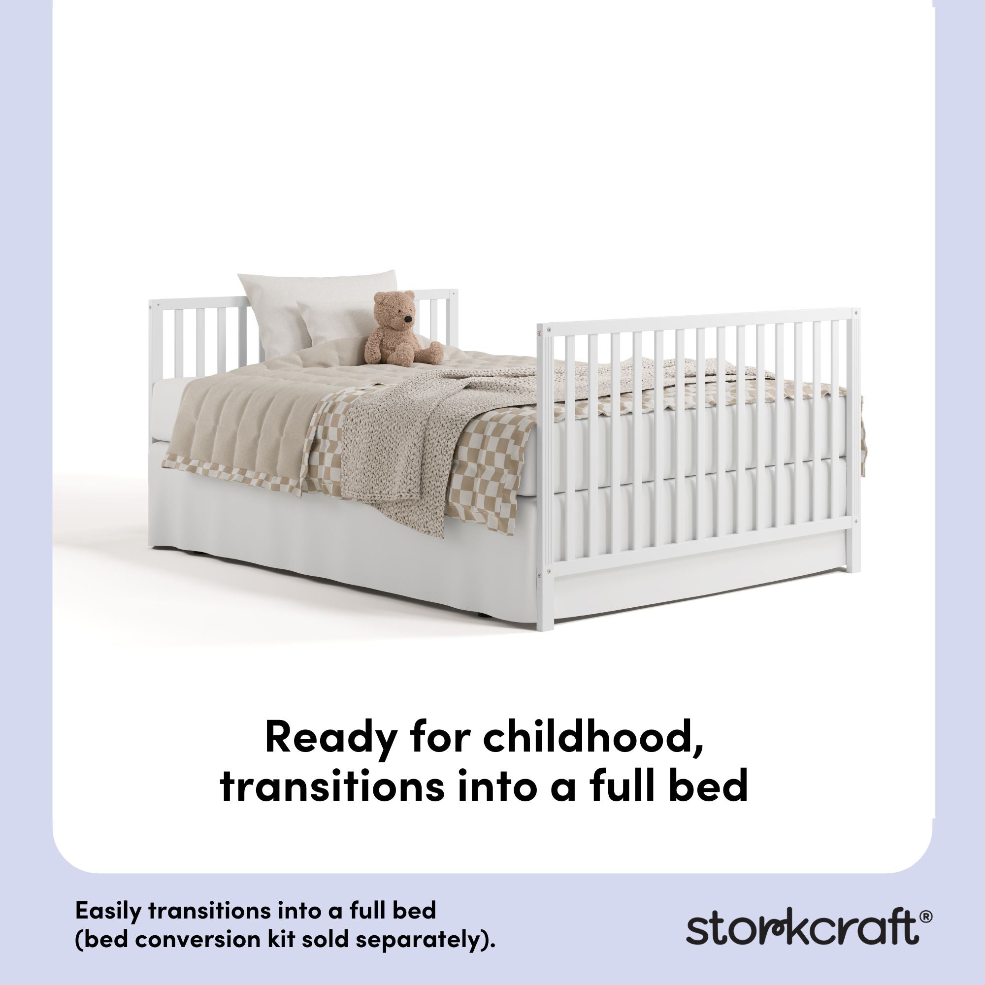 morningside white crib full-size bed conversion callout