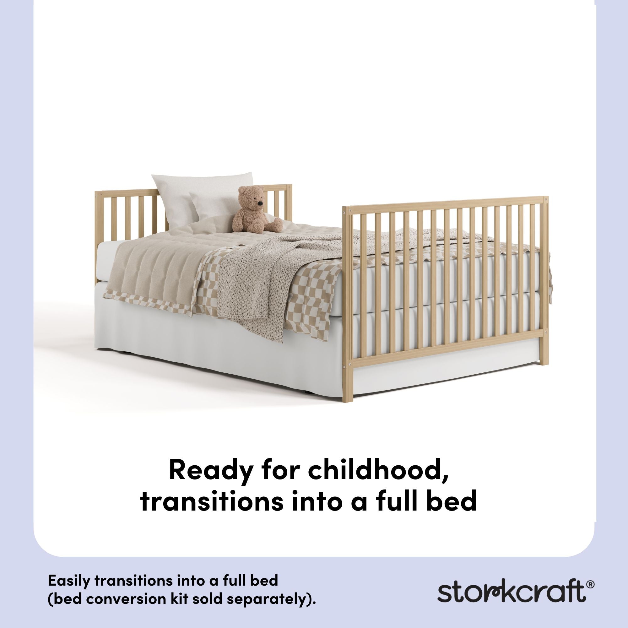 morningside driftwood crib full-size bed conversion callout