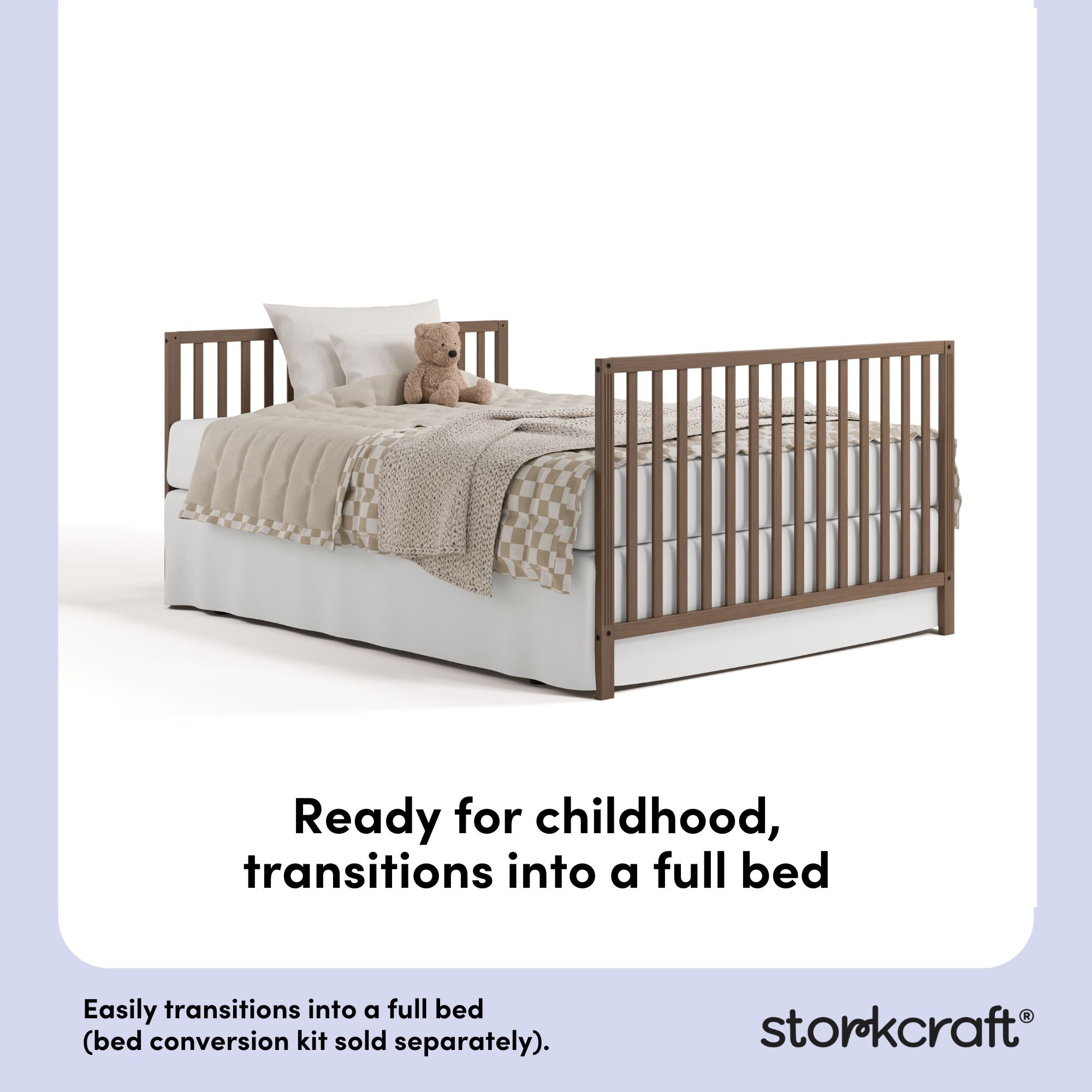 morningside hazelnut crib full-size bed conversion callout