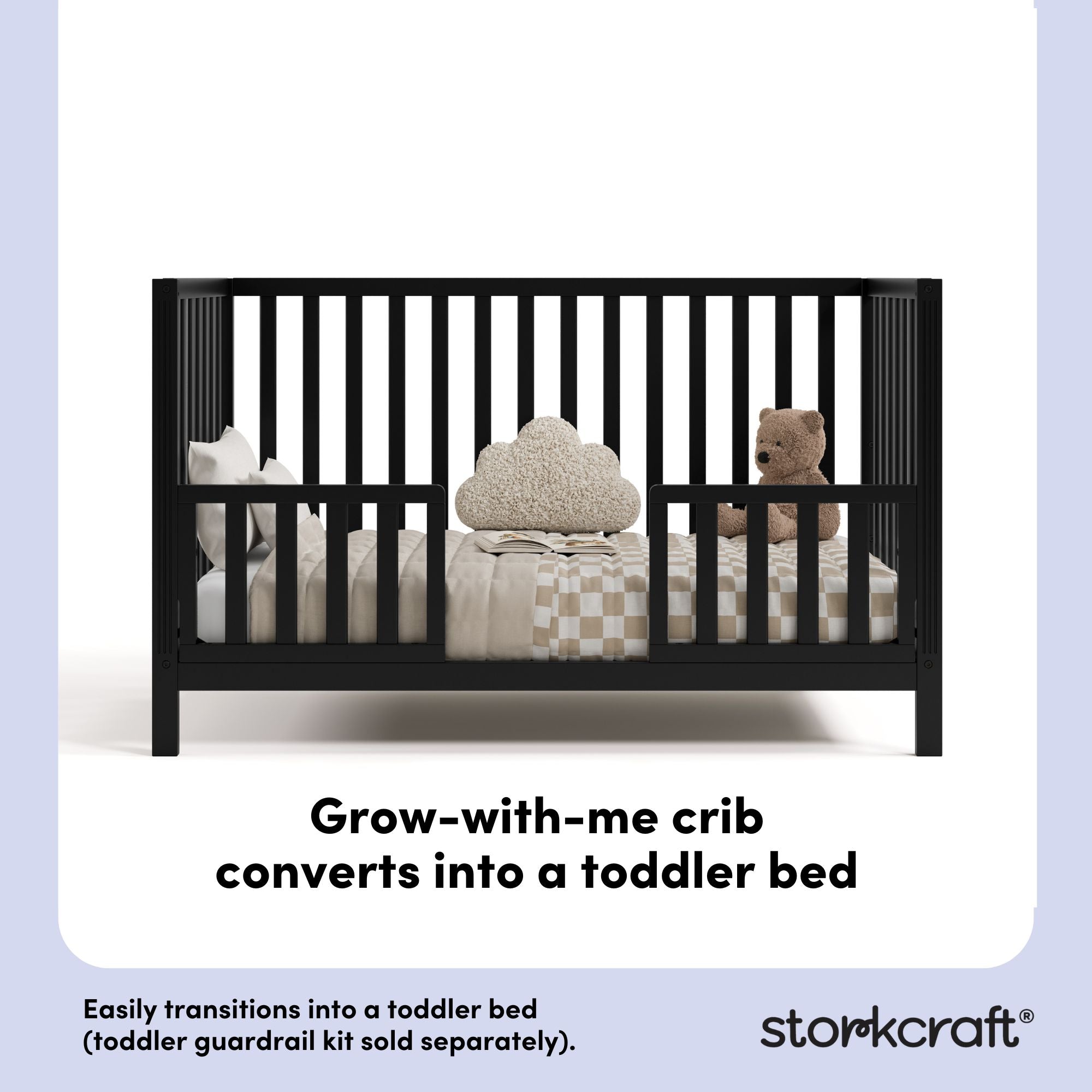 morningside black crib toddler bed conversion callout