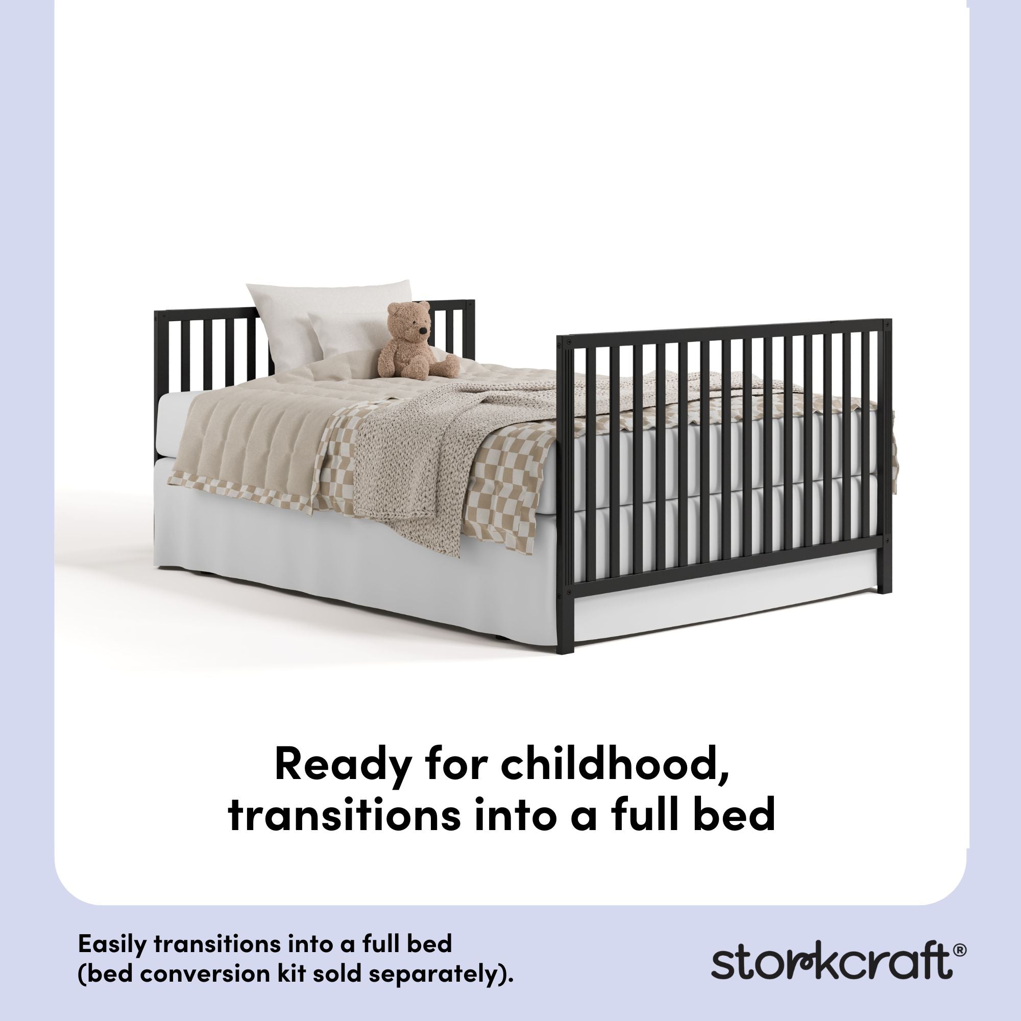 morningside black crib full-size bed conversion callout