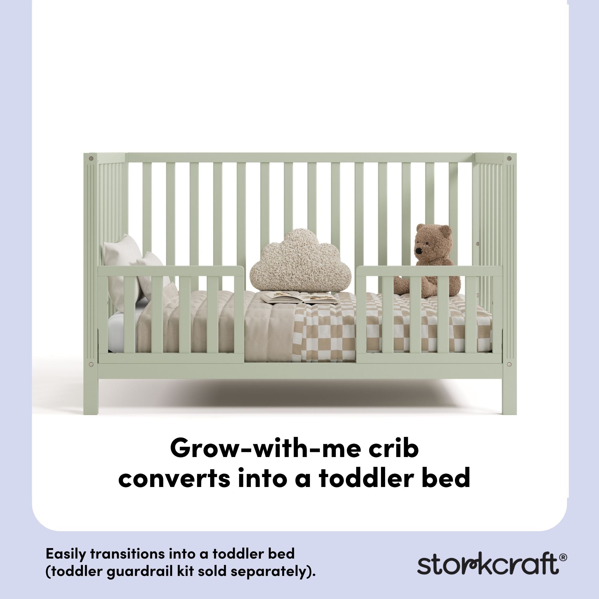 morningside sage crib toddler bed conversion callout