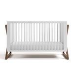 Equinox white with hazelnut crib front view