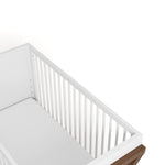 Equinox white with hazelnut crib top view