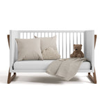 Equinox white with hazelnut crib converted to daybed
