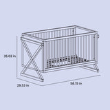 Equinox crib drawing with dimensions