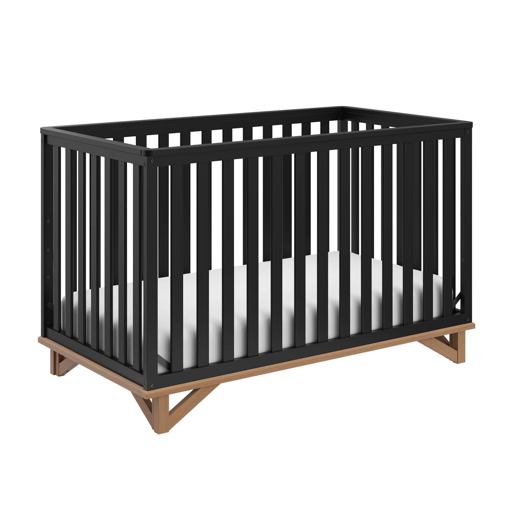 black with vintage driftwood crib