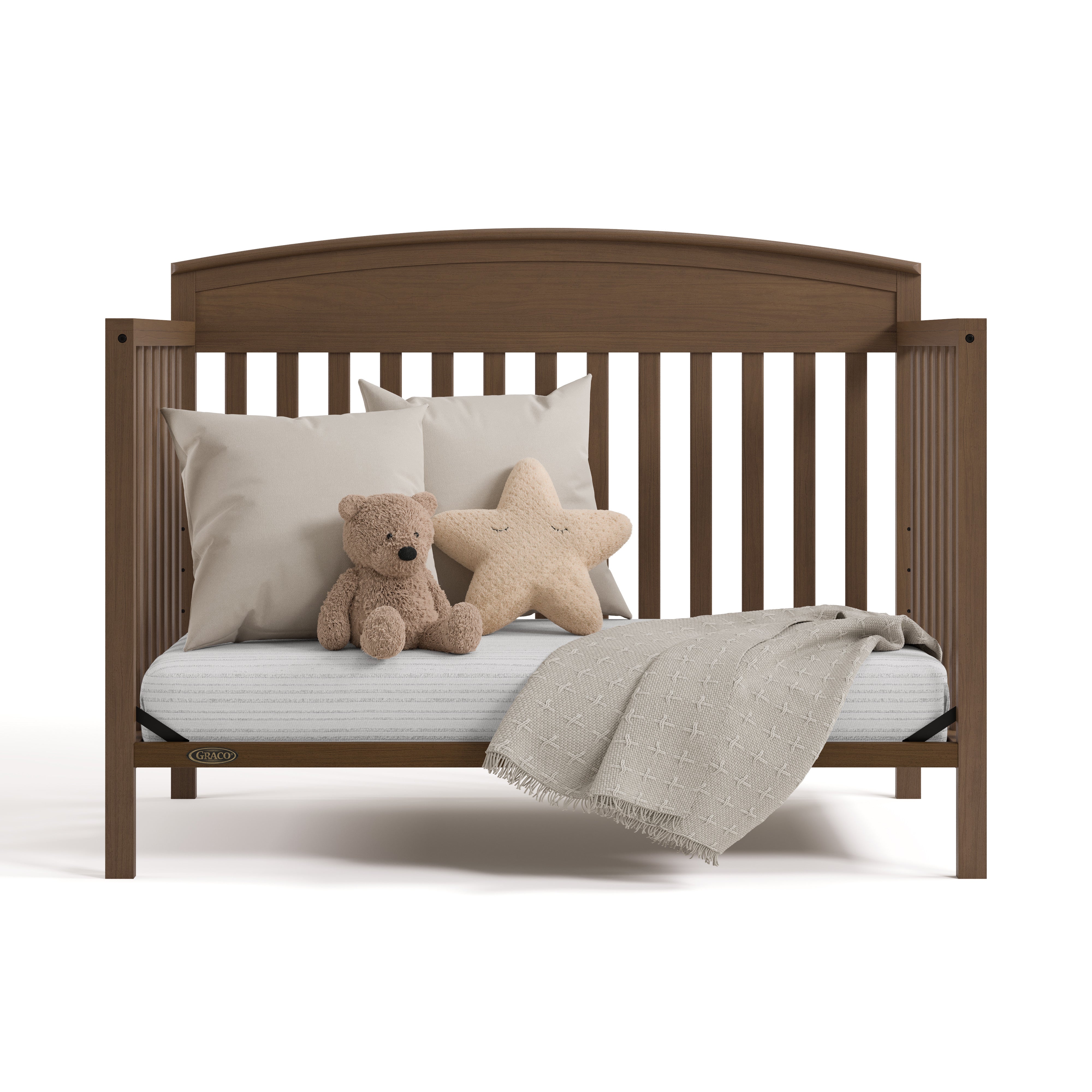 Benton hazelnut crib converted to daybed
