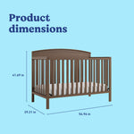 Benton hazelnut crib with dimensions