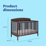 Benton espresso crib dimensions callout