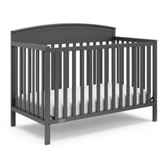 graco benton gray crib angle view