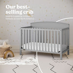 Benton pebble gray crib best-selling crib callout