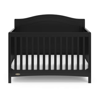 front view of Black crib