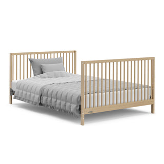 Driftwood Crib with drawer in full-size bed with headboard and footboard conversion