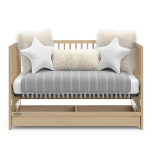 Driftwood crib with drawer in daybed conversion