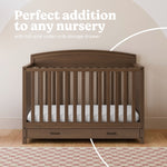 Benton hazelnut crib with drawer style callout