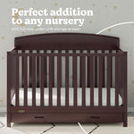 Benton espresso crib with drawer style callout