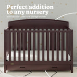 Benton espresso crib with drawer style callout