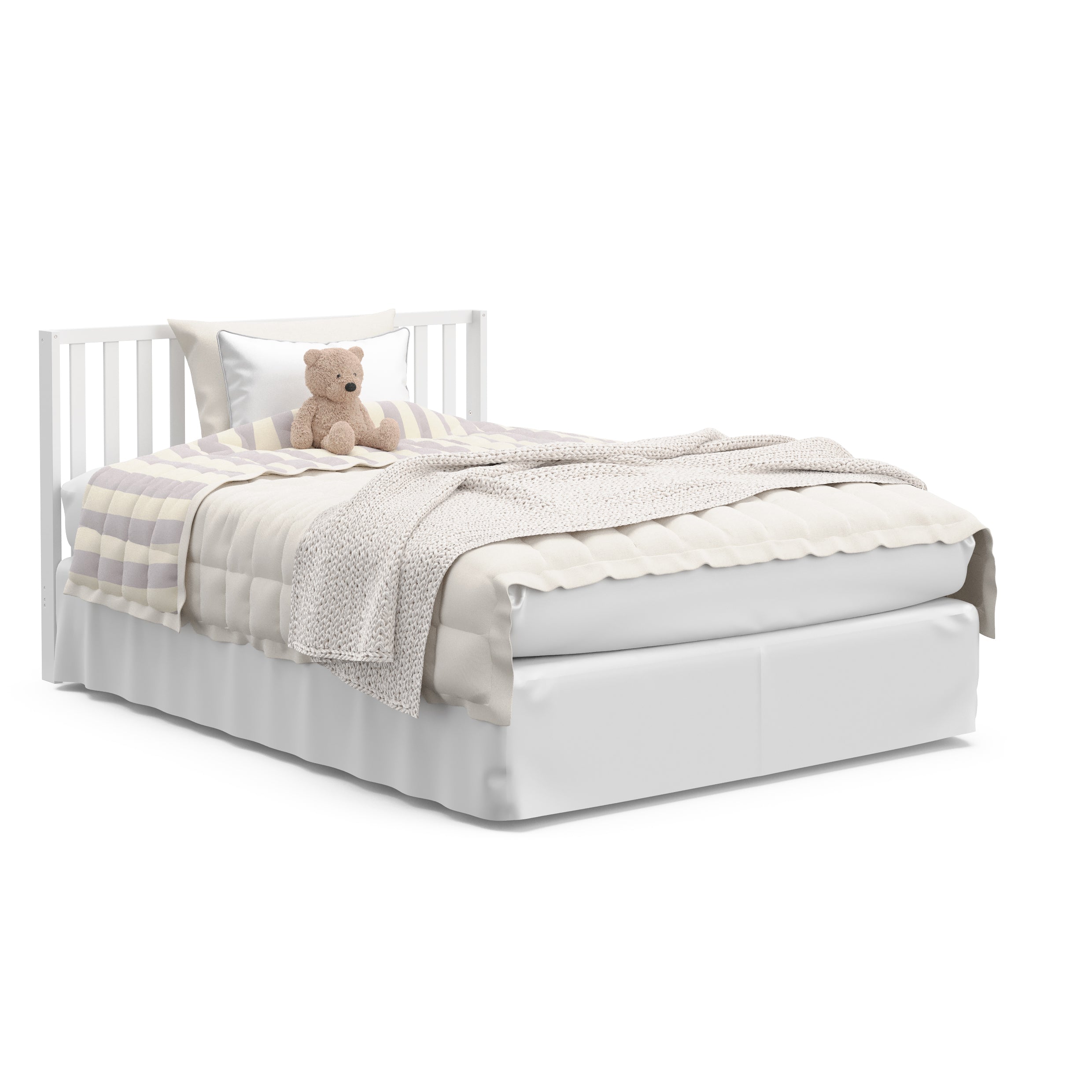 crib in full size bed conversion (white with hazelnut)