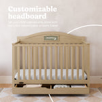 Story driftwood crib with drawer customizable headboard callout