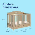 Story driftwood crib with drawer with dimensions