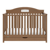 story hazelnut crib with drawer front view