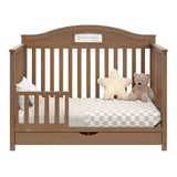 story hazelnut crib with drawer toddler bed conversion with one guardrail