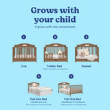 Story hazelnut crib with drawer conversions callout
