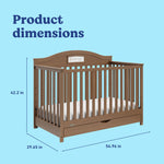 Story hazelnut crib with drawer with dimensions
