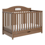 story hazelnut crib with drawer angle view