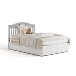 Story pebble gray crib with drawer converted to full size bed