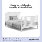 Steveston white crib and changer full bed callout