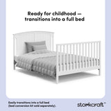 Steveston white crib and changer full bed callout