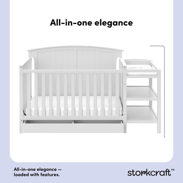 Storkcraft® Steveston 5-in-1 Convertible Crib and Changer with Drawer