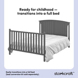 Steveston gray crib and changer full bed callout