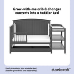 Steveston gray crib and changer toddler bed callout