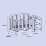 Steveston crib and changer drawing with dimensions