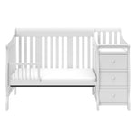 Portofino white crib and changer converted to toddler bed