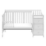 Portofino white crib and changer converted to toddler bed