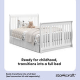 Portofino white crib and changer full-size bed conversion callout