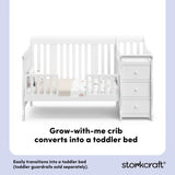 Portofino white crib and changer toddler bed conversion callout