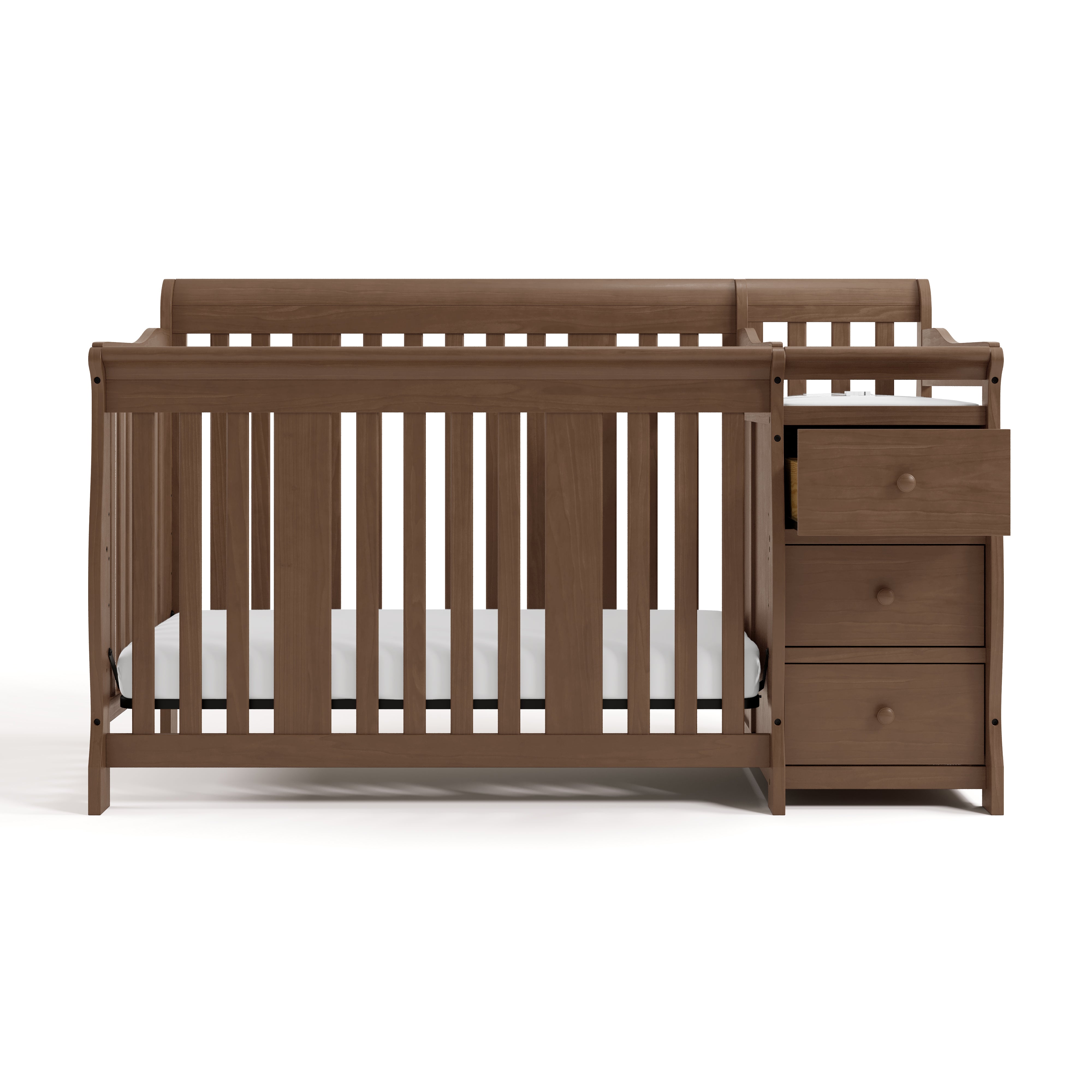 Storkcraft Portofino Convertible Crib and Changer in Hazelnut front facing image