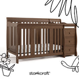 Storkcraft Portofino Convertible Crib and Changer in Hazelnut
