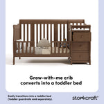 Storkcraft Portofino Convertible Crib and Changer in Hazelnut callout image