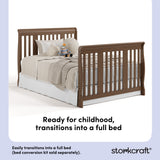Storkcraft Portofino Convertible Crib and Changer in Hazelnut callout image